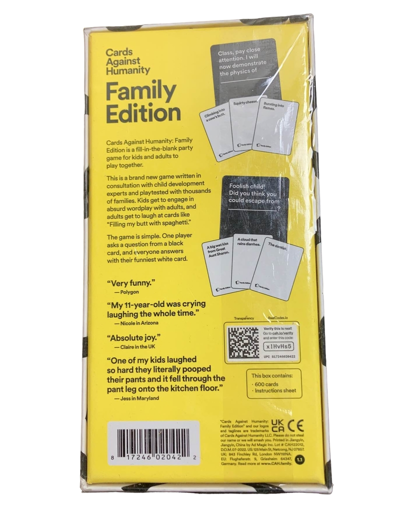 Cards Against Humanity Familie Editie: Glow In The Dark Box Cards Against Humanity Familie Editie: Glow In The Dark Box