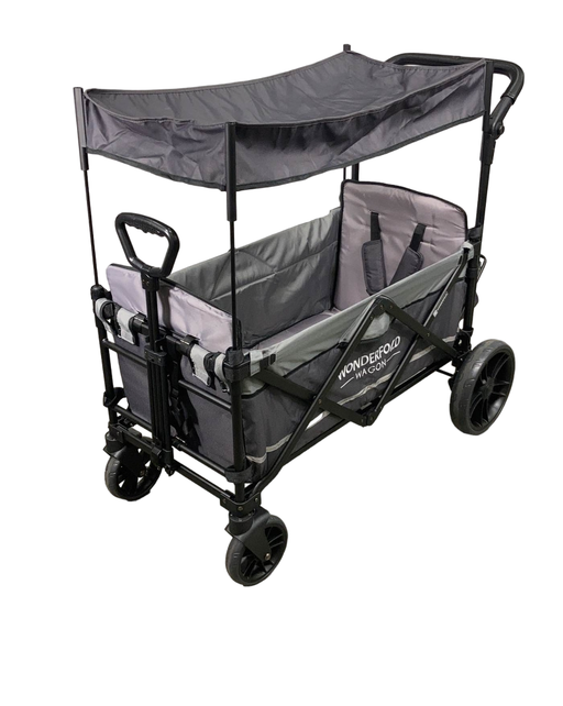 used Wonderfold X2 Push + Pull Double Stroller Wagon, 2022, Stone Gray