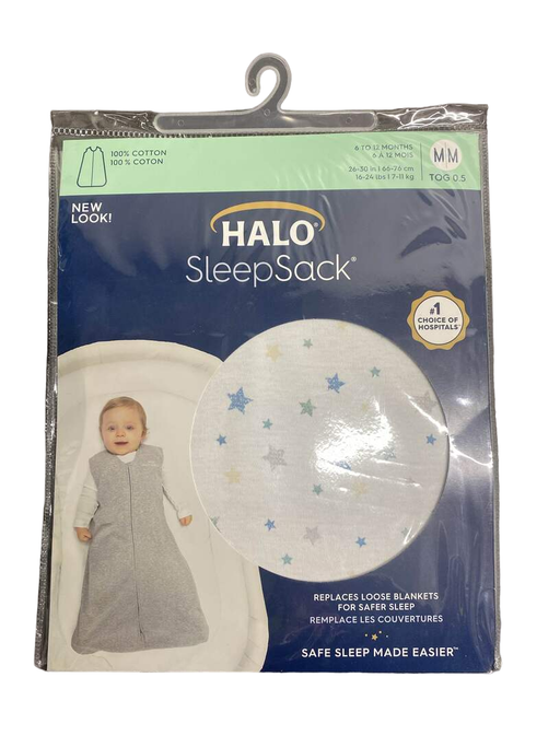 used Halo Cotton Sleepsack, M, Twinkle Blue