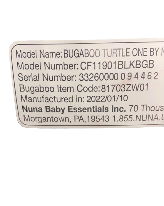 Bugaboo Turtle One by Nuna Infant Car Seat, Black, 2022