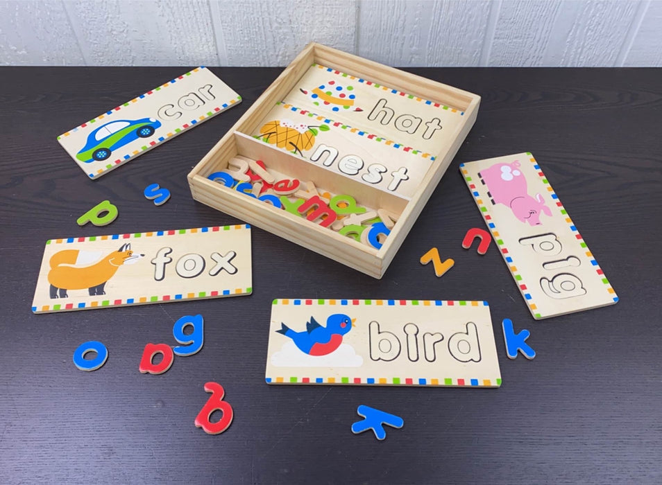 secondhand Melissa & Doug First Words Wooden Spelling Boards