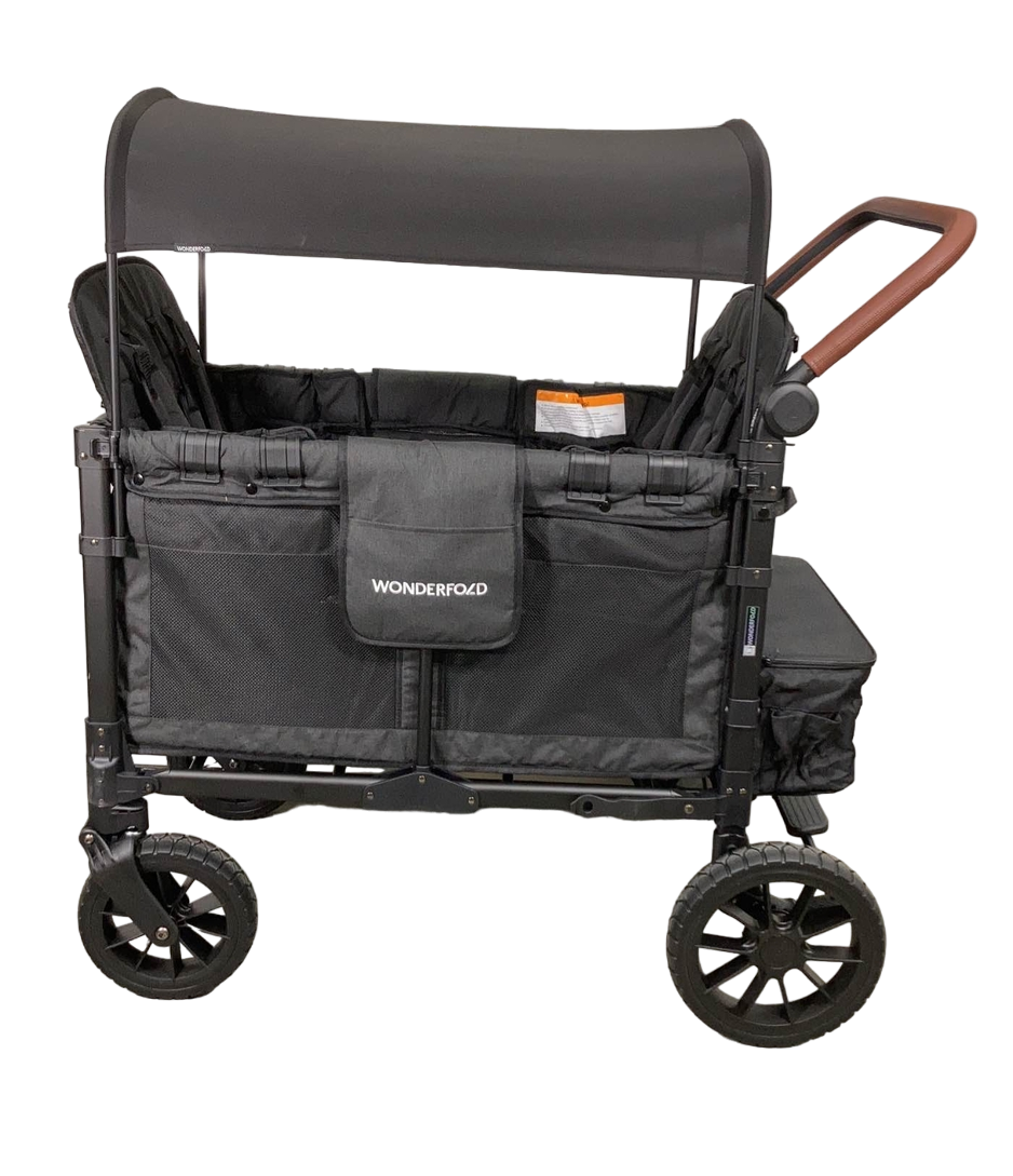 Wonderfold W4 Luxe Quad Stroller Wagon, Volcanic Black, 2023