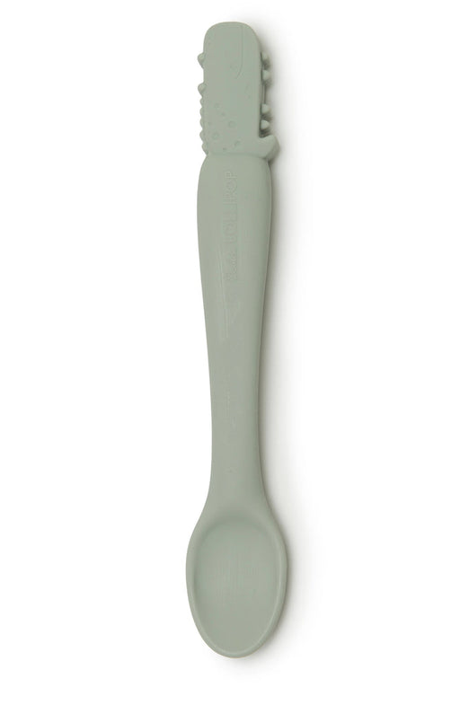 used LouLou Lollipop Silicone Feeding Spoon, Alligator
