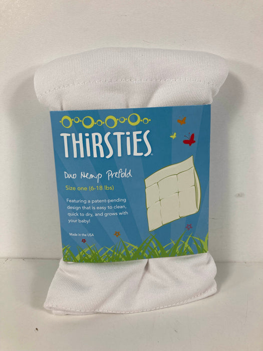 used Thirsties Duo Hemp Prefold, -Size One (6-18lbs)