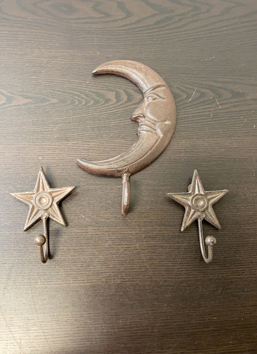 used Wall Decor, Moon & Star Hooks