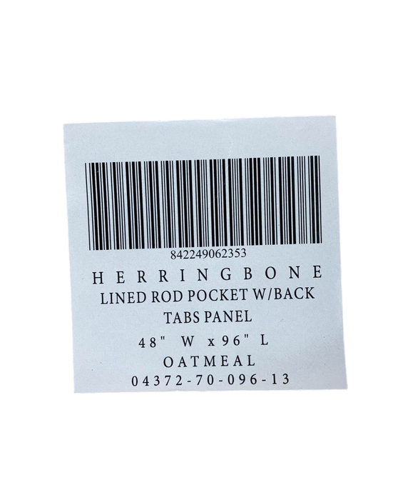 secondhand Ricardo Trading Herringbone Lined Rod Pocket With Back Tabs Panel, 48"x96", Oatmeal