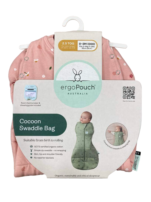 used ErgoPouch Cocoon Swaddle Bag, 2.5 TOG, 0-3M, Daisies