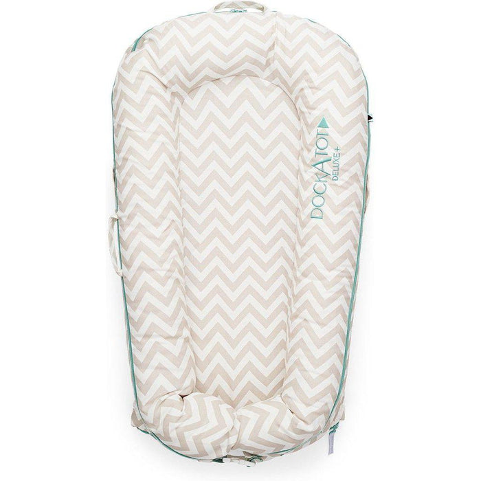 used DockATot Deluxe+ Dock, Silver Lining (Chevron)