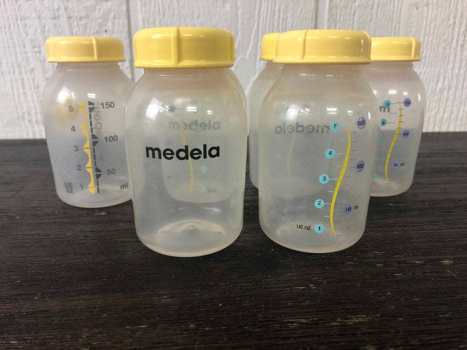 secondhand Medela Breast Milk Collection and Storage Bottles with Solid Lids - 6pk/5oz