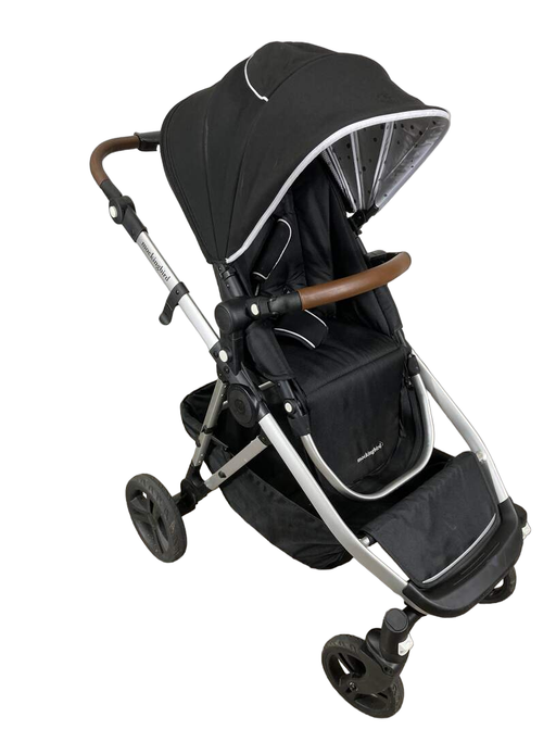 used Mockingbird Single to Double Stroller, 2022, Silver with Penny Leather, Watercolor Drops, Black