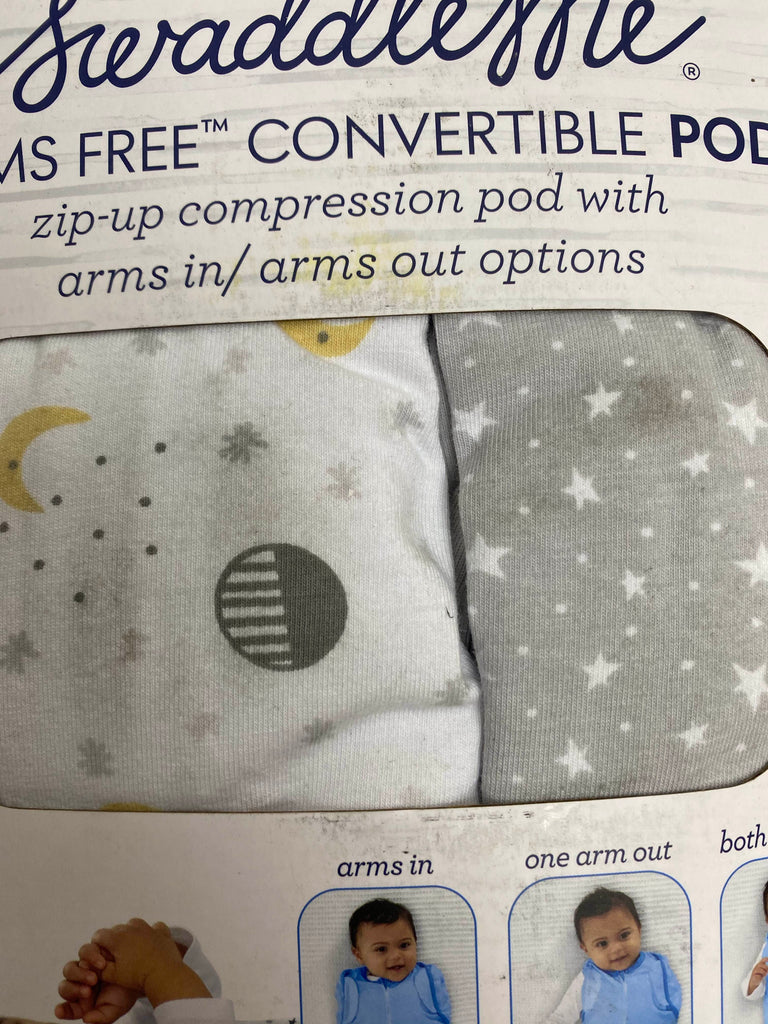 SwaddleMe Arms Free Convertible Pod 2pk, Lucky Star, Large