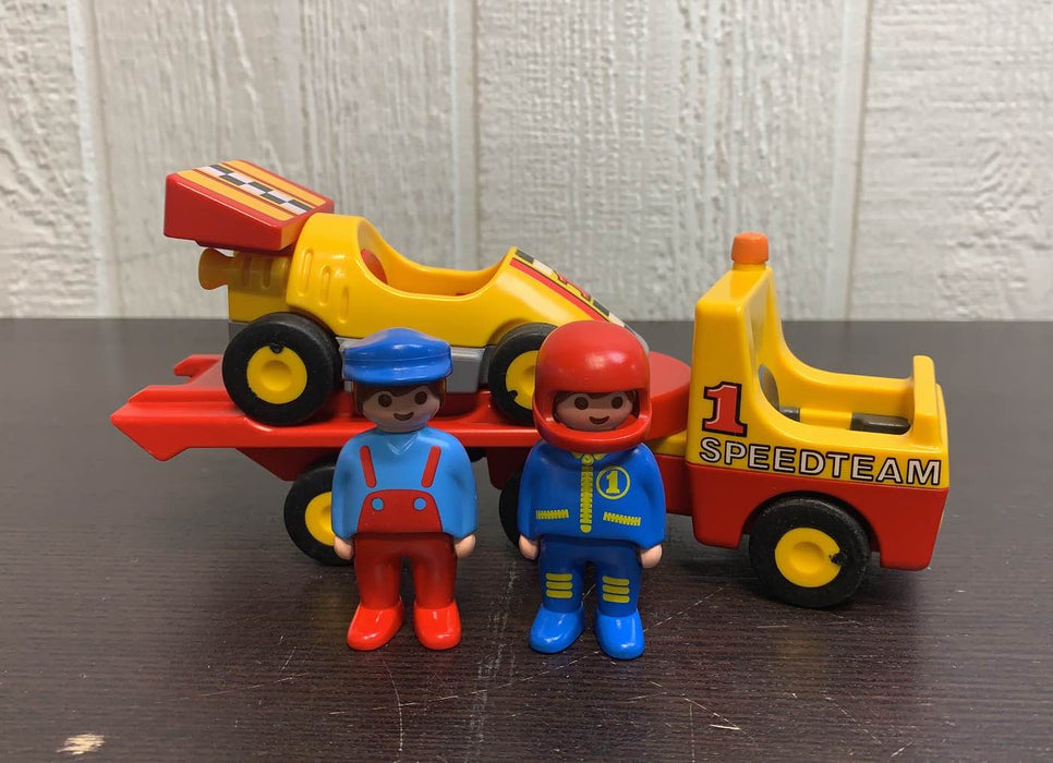 used Playmobil Speedteam Race Car & Transporter Truck