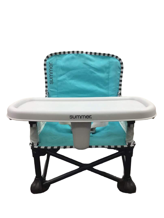 used Summer Infant Pop 'n Sit Portable Booster, SE, Aqua Sugar