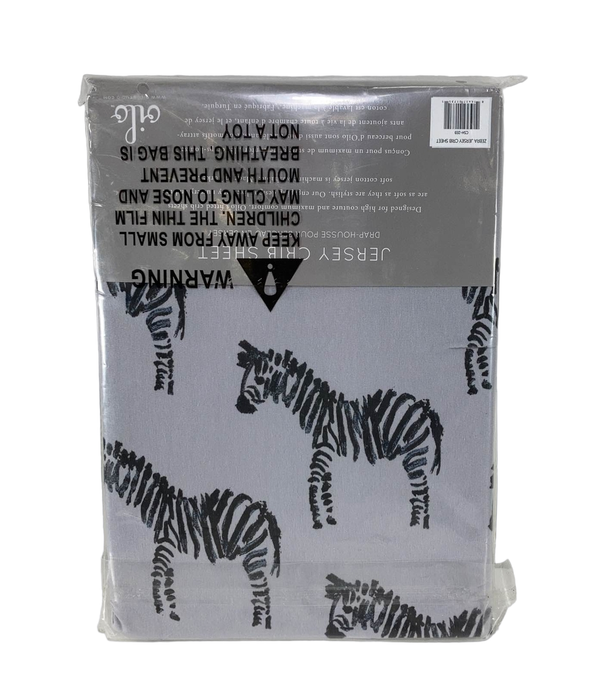 secondhand Oilo Studios Jersey Crib Sheet, Zebra