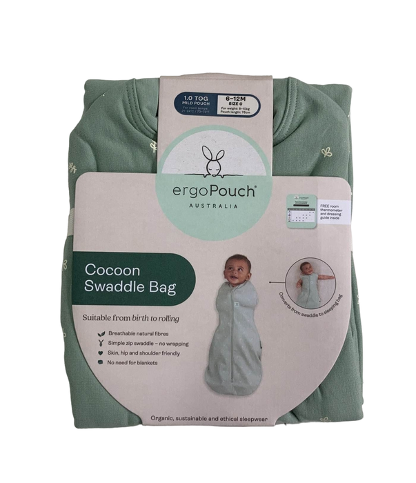 used ErgoPouch Cocoon Swaddle Bag, 1.0 TOG, 6-12M, Sage