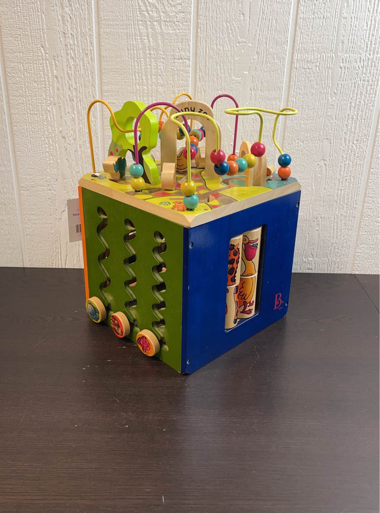 B. toys Zany Zoo Wooden Activity Cube