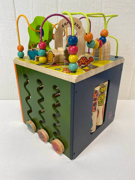 used B. Toys Zany Zoo Wooden Activity Cube