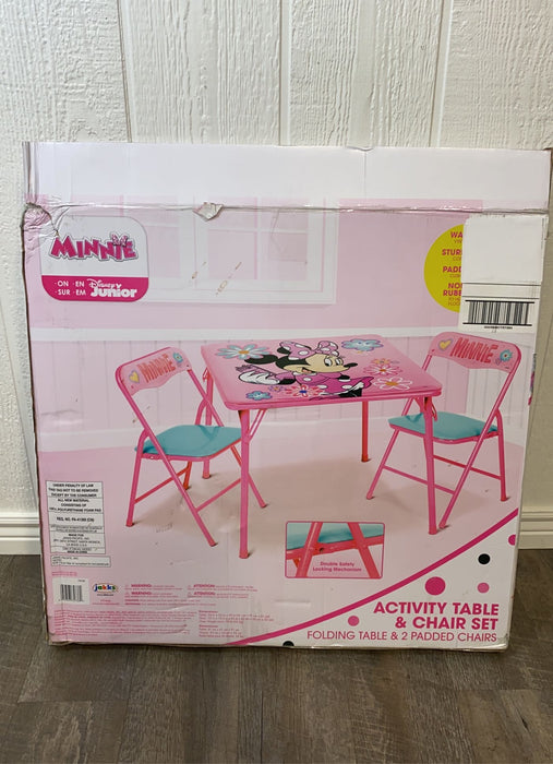 secondhand Disney Folding Table And Chairs, Minnie Mouse