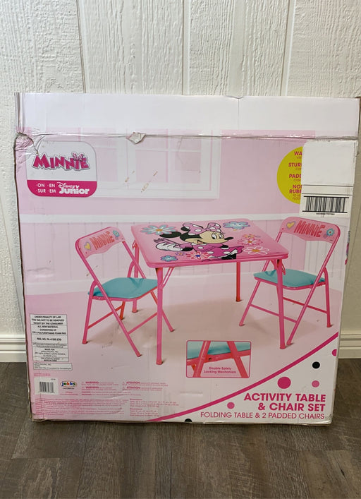 secondhand Disney Folding Table And Chairs, Minnie Mouse