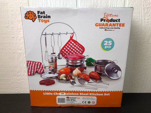 secondhand Fat Brain Toys Little Chef Stainless Steel Pot Set