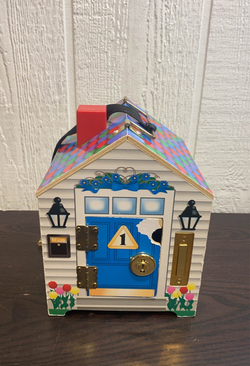 used Melissa & Doug Take-Along Wooden Doorbell Dollhouse