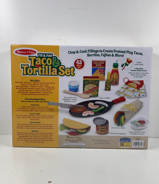 secondhand Melissa & Doug Fill And Fold Taco & Tortilla Set