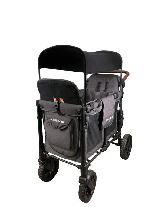 secondhand Wonderfold W2 Luxe Multifunctional Double Stroller Wagon, 2023, Charcoal Gray