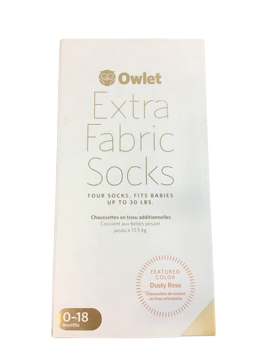 used Owlet Extra Fabric Socks, Size 1 and Size 2, Dusty Rose