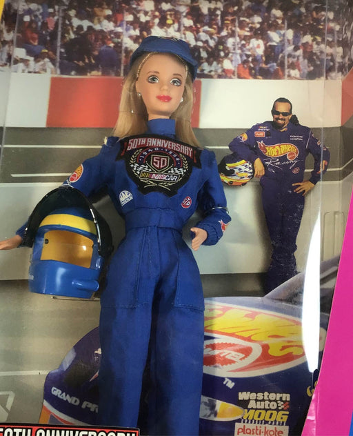 secondhand Mattel Barbie Collector Edition, 50th Anniversary Nascar