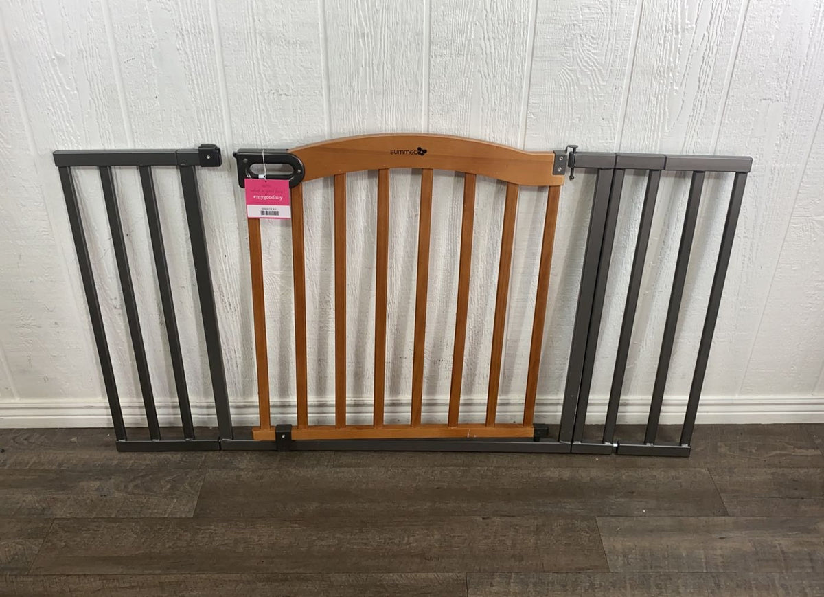 summer infant rustic home safety gate Summer Infant Decorative Wood and Metal 32 in. Pressure Mounted Gate