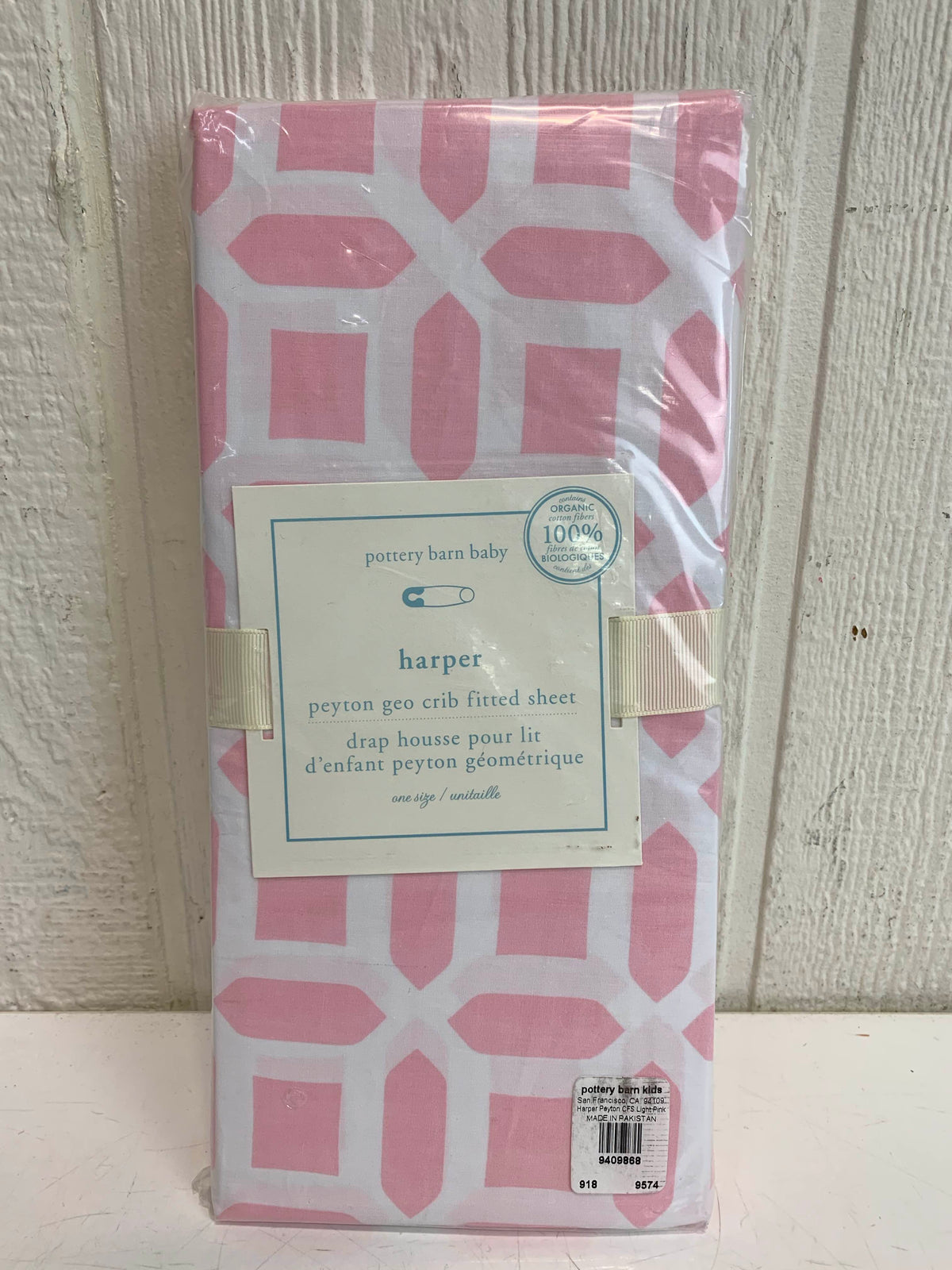 Pottery Barn Kids Fitted Crib Sheet, Peyton Geo Pink — GoodBuy Gear
