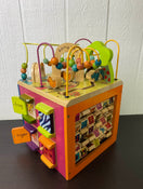 used B. Toys Zany Zoo Wooden Activity Cube