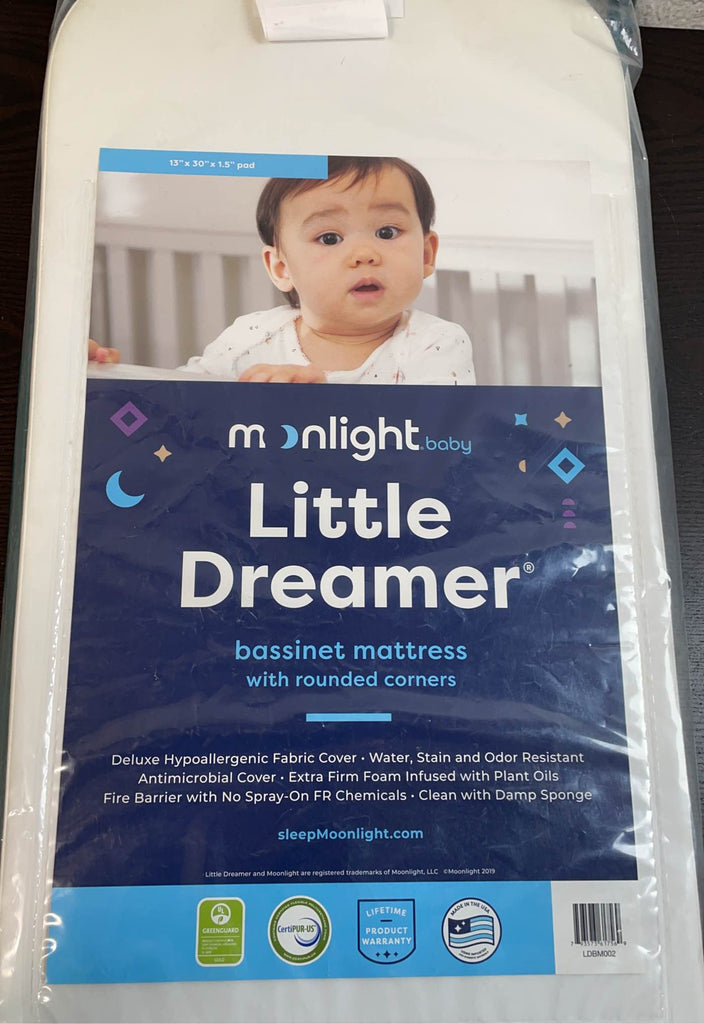 Moonlight Slumber Little Dreamer Bassinet Mattress with Rounded Corner