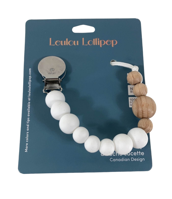 used LouLou Lollipop Pacifier Clip, Jubilee, Pearl