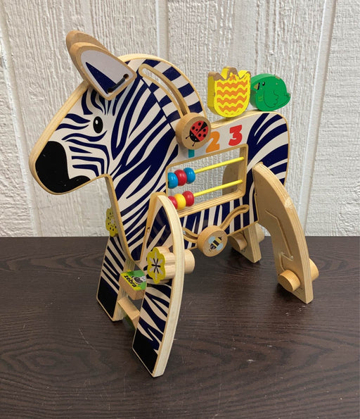 used Manhattan Toy Safari Zebra Wooden Toddler Activity Toy