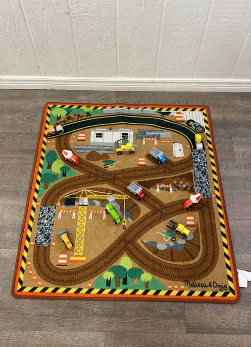 Work Site Rug Melissa & Doug Round the Construction Zone Work Site Rug & Vehicle Set ...