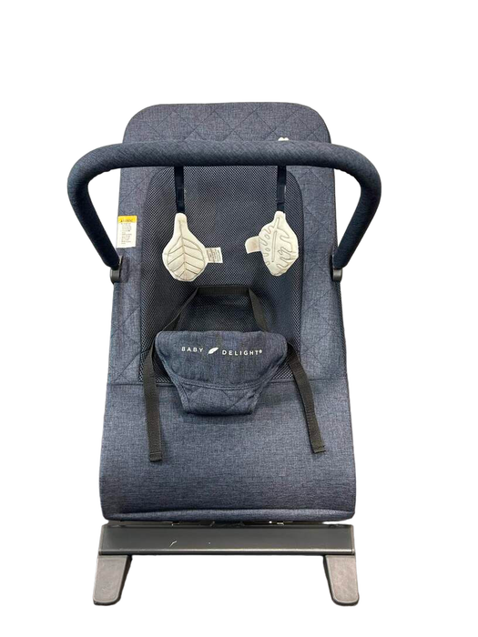 used Baby Delight Go With Me Alpine Deluxe Portable Bouncer, Quilted Indigo