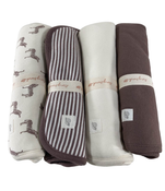 Shop Tiny Kind Burp Cloth 4 Pack, Deep Taupe Zebra at GoodBuy Gear