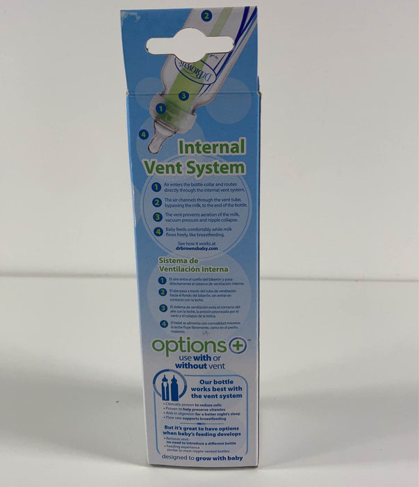 Shop Dr. Brown's Anti-Colic Narrow Bottle, Options+, Clear, 4 oz/120 ml, Level 1 Nipple (0 months+) at GoodBuy Gear