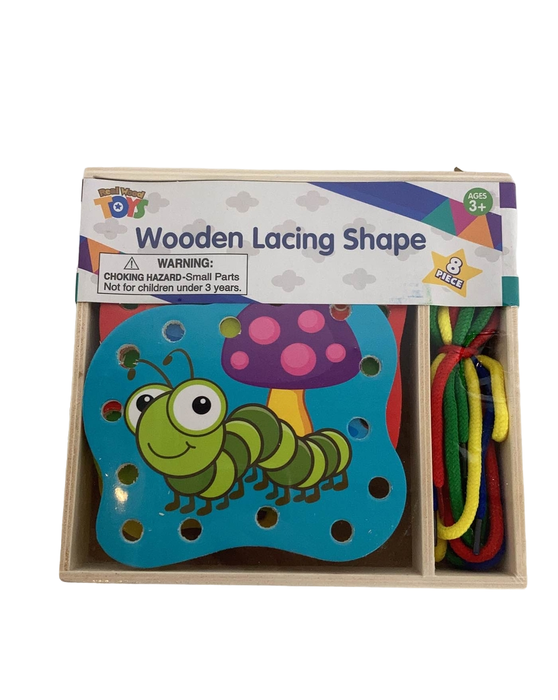 used Real Wood Toys Wooden Lacing Shapes