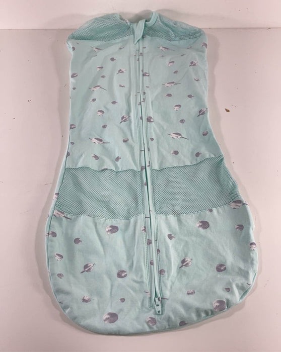 secondhand Happiest Baby Sleepea Swaddle, Large, Teal Planets