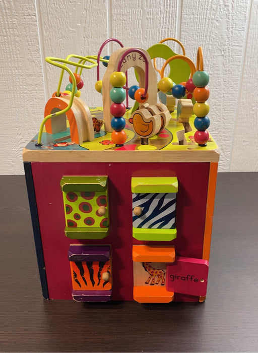 used B. toys Zany Zoo Wooden Activity Cube