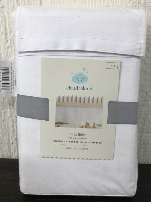 used Cloud Island Crib Skirt, White