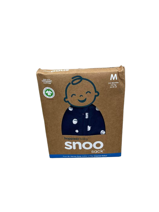 used Happiest Baby SNOO Sack, Medium (12-18 lbs), Midnight Navy Planets