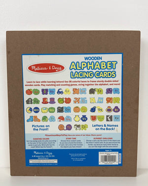 Melissa and doug 2024 alphabet lacing cards