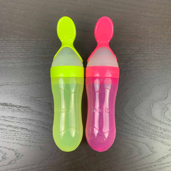 used Nuby Squeeze Feeder, 2 Pack