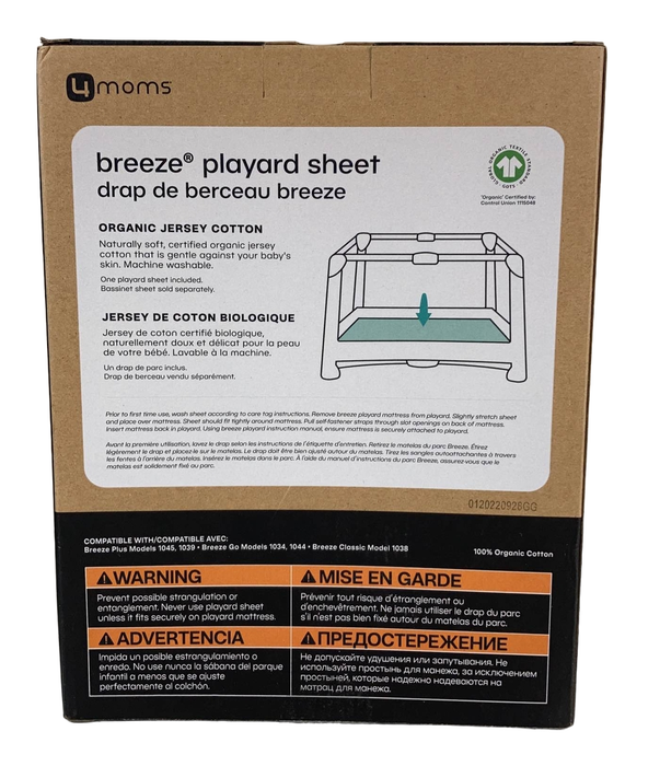 secondhand 4moms Breeze Playard Organic Jersey Cotton Sheet