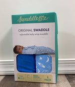 used SwaddleMe Original Swaddle Wrap With Easy Change 2pk, Blue Sky