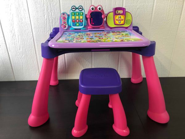 Vtech touch learn activity desk hot sale deluxe pink