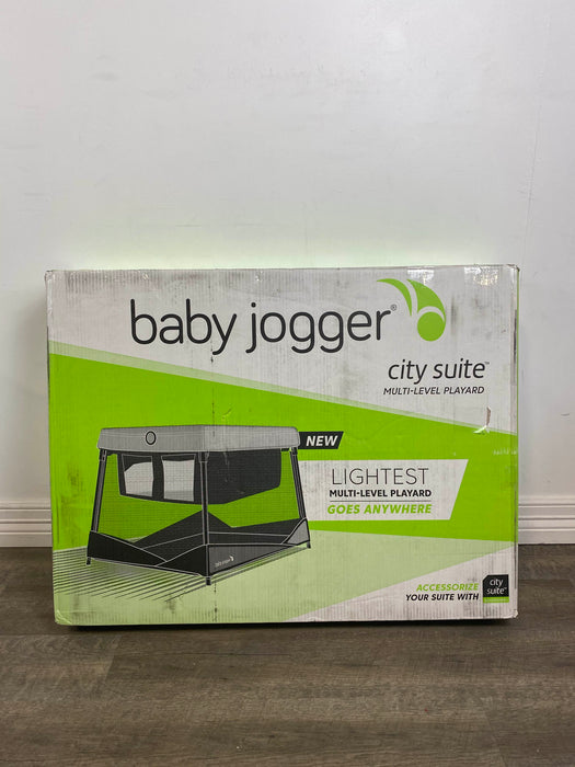 used Baby Jogger City Suite Multi-Level Playard, In Graphite